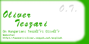 oliver teszari business card